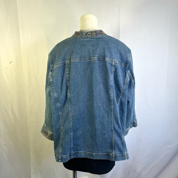 C.J BANKS JEANS JACKET STRETCH JEANS COAT Y2K PLUS SIZE WOMEN SIZE 3X - Picture 6 of 17
